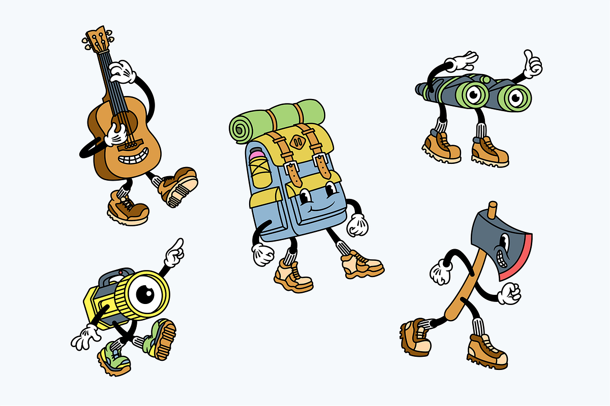 Camping Club Cartoon Characters, an Illustration by The Isian (Photo 3 of 18)