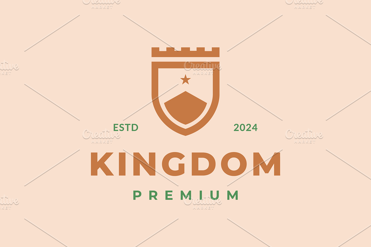 castle kingdom shield modern logo, a Branding & Logo Template by devastd
