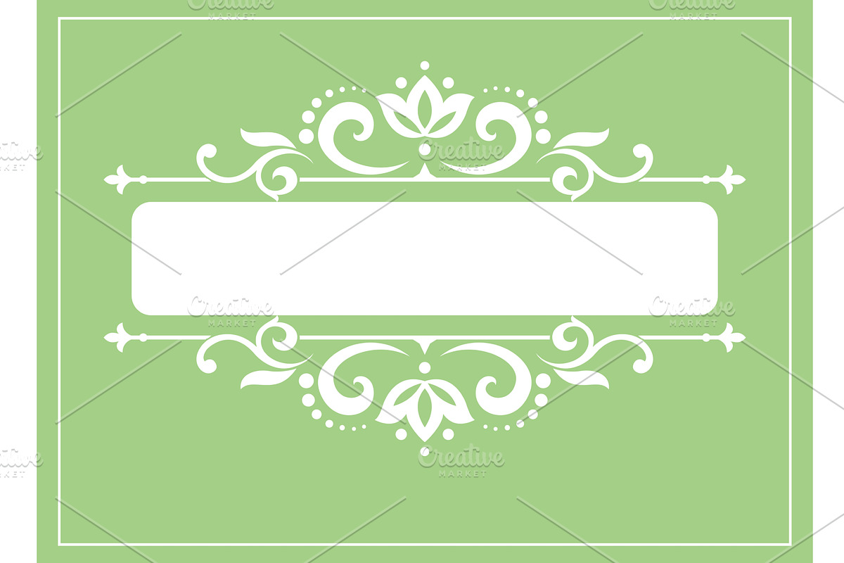 Vintage green and white element, an Illustration by RODINA