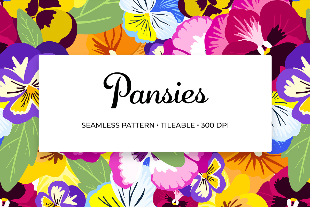 Pansies Seamless Pattern, a Pattern Graphic by Painted Puffin Creative (Photo 1 of 3)