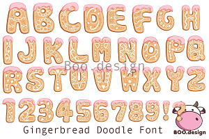 Gingerbread Cookie Font And Clipart