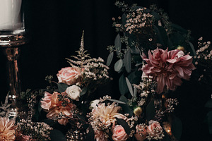 Vintage Table with Flowers & Candles