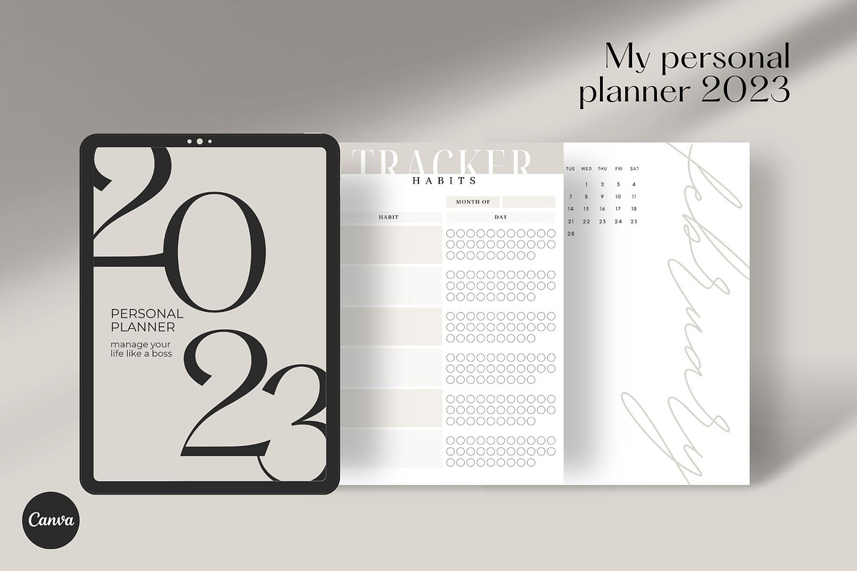 Yearly Printable Planner CANVA, a Magazine Template by Marketello Studio (Photo 1 of 8)