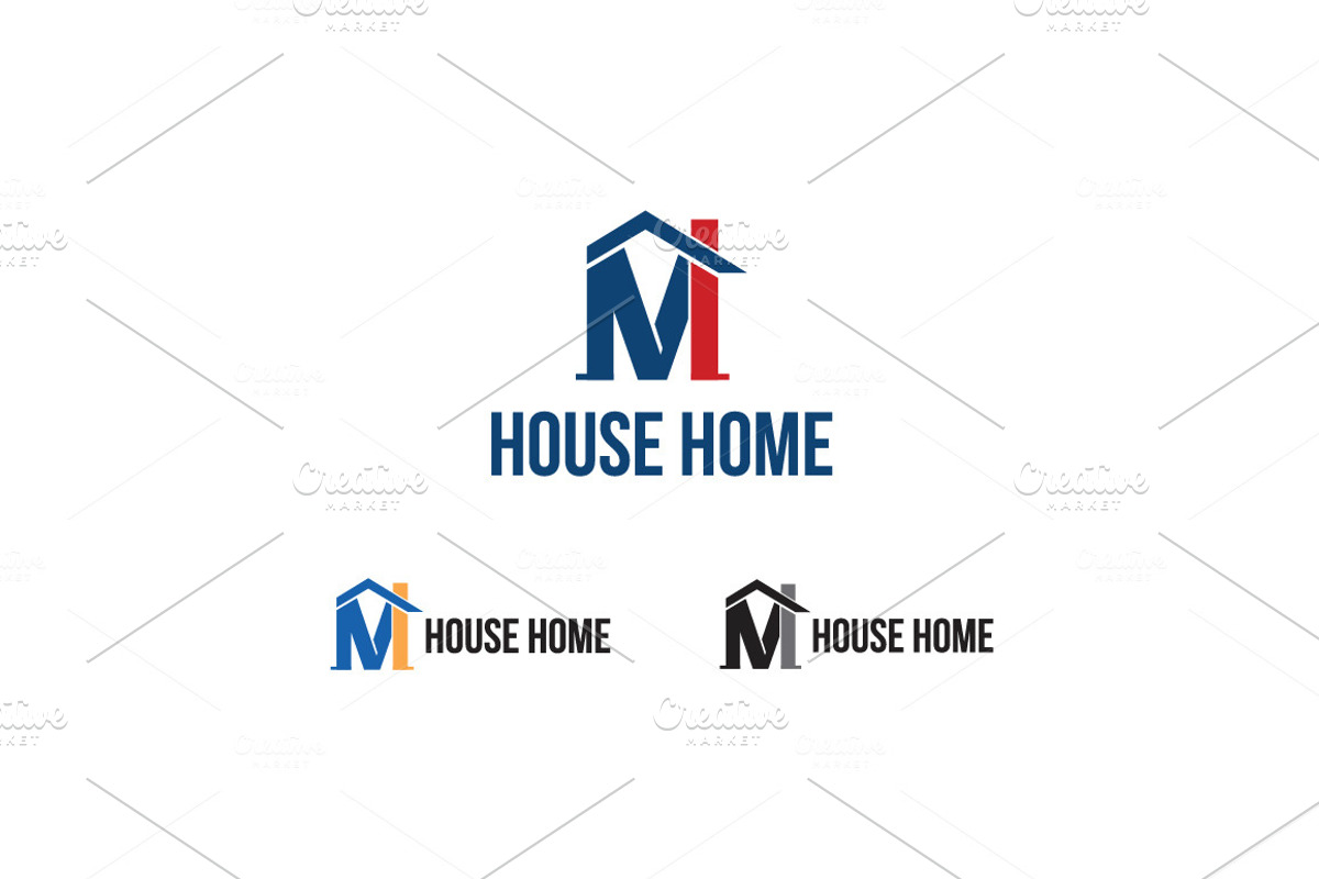 M - MI Letter House Home Logo preview 4