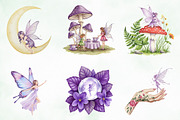 Watercolor Magical Garden Purple Png, an Illustration by Creative Art (Thumbnail 5 of 7)