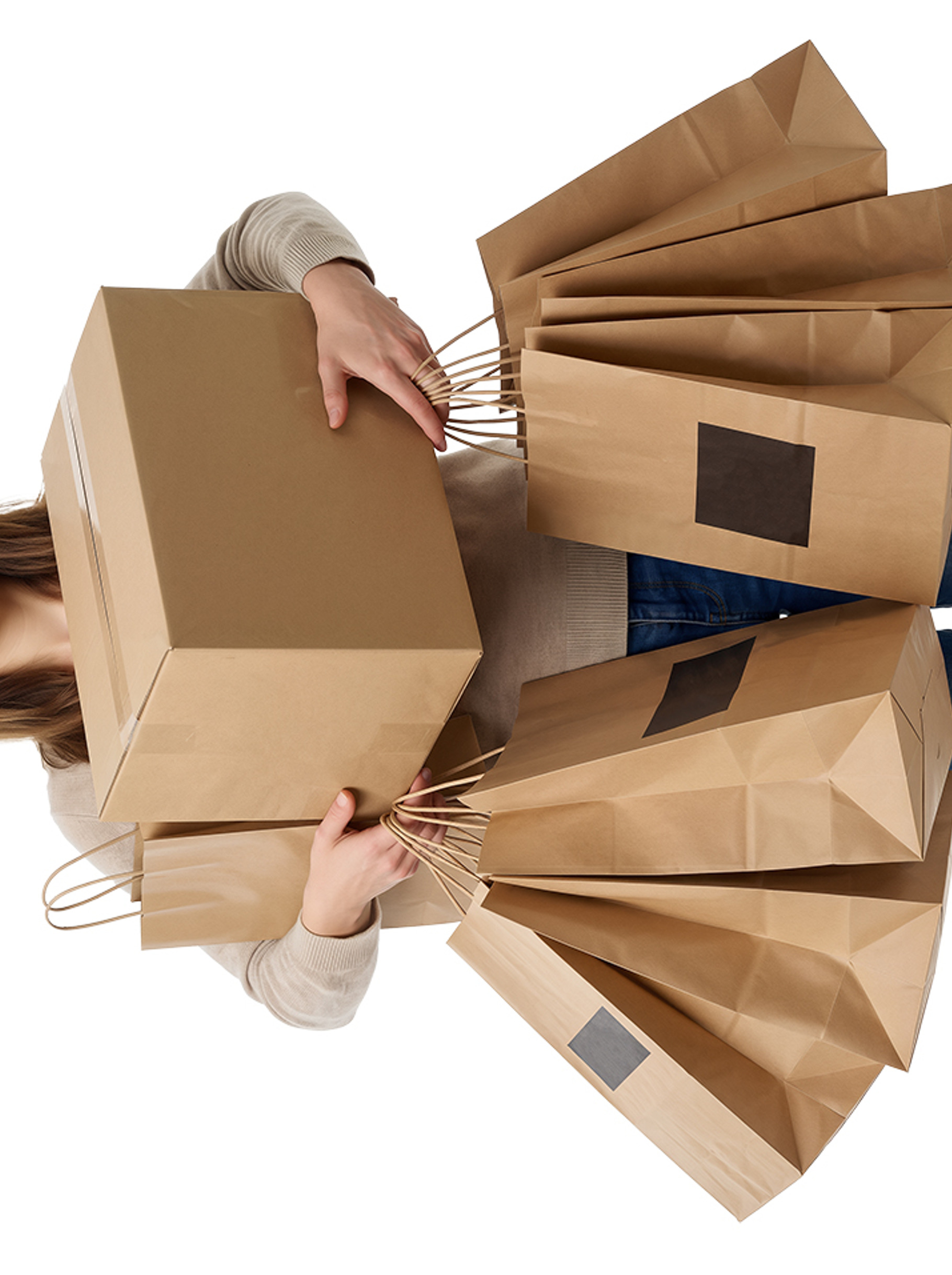 woman holding a box, shopping, a Person Photo by itakdalee