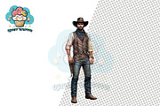 Cowboy Clipart Western Vintage, a Decorative Illustration by QM_ART (Thumbnail 10 of 17)