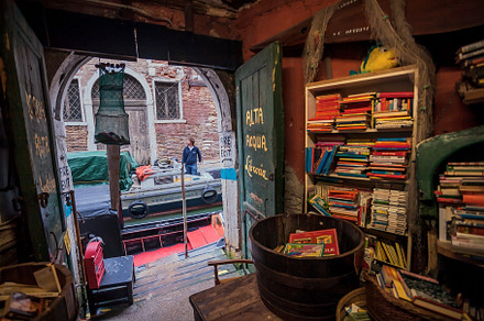 Interior of historical bookstore
