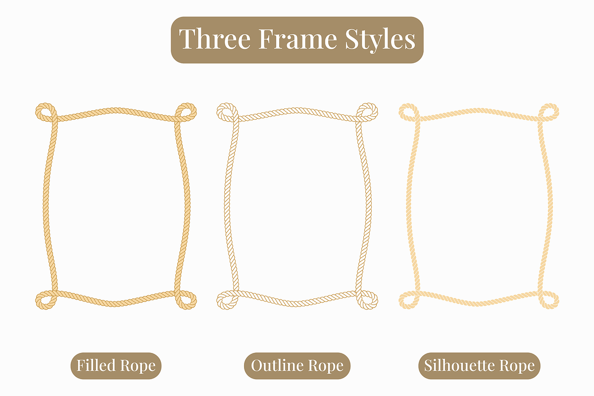 Rope Frame Label SVG PNG Bundle, a Decorative Illustration by Kusumaillustration (Photo 2 of 15)