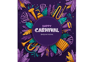 Brazilian carnival poster. Brazil, an Object Illustration by Stock-Smart-Start