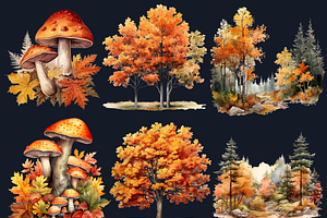 Fall Woodland Forest Clipart