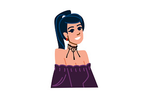 Smiling young woman showing, a Person Illustration by pikepicture