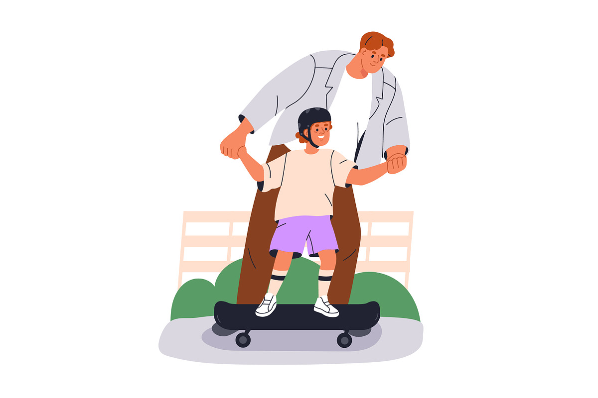 Fathers spend time with children set, a Person Illustration by Good Studio (Photo 4 of 10)