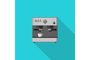 Coffee Maker Flat Illustration