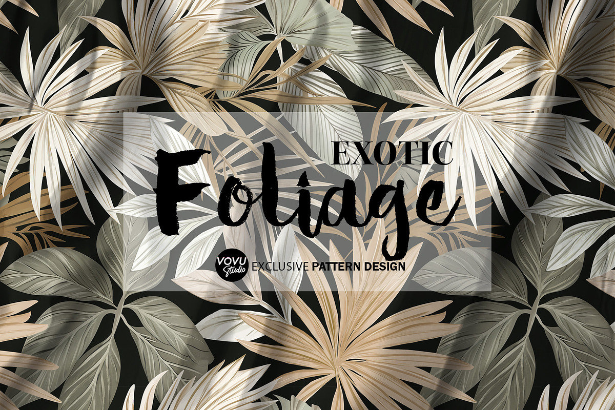 Exotic Foliage Print Pattern, a Pattern Graphic by VOVU Studio (Photo 1 of 8)