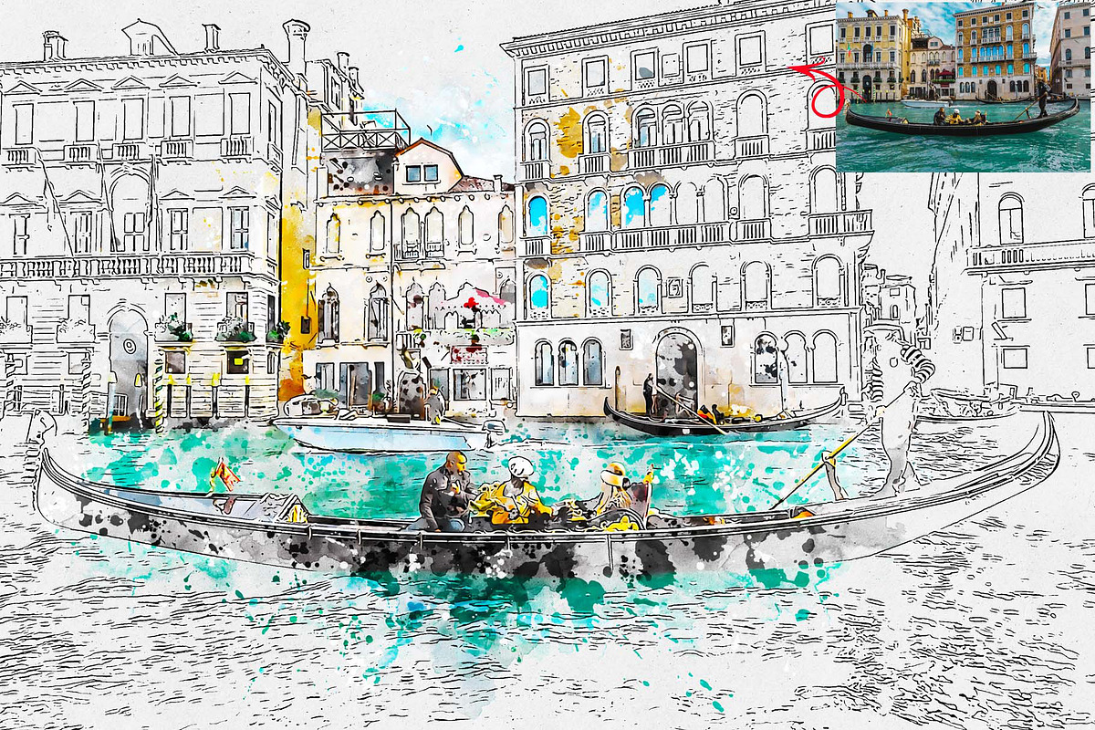 Urban Sketch Art Photoshop Action, an Action Add-On by MRI STUDIO (Photo 4 of 11)