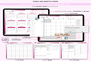 Customizable Pink Rose Digital Plann, a Templates & Theme by Plamarplanners (Thumbnail 2 of 8)