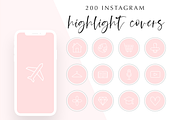 200 Instagram Story Highlight Icons, a Social Media Template by Blog&Glow (Thumbnail 1 of 4)