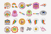 Hand-Drawn Groovy Stickers, a Decorative Illustration by Helospace (Thumbnail 7 of 10)