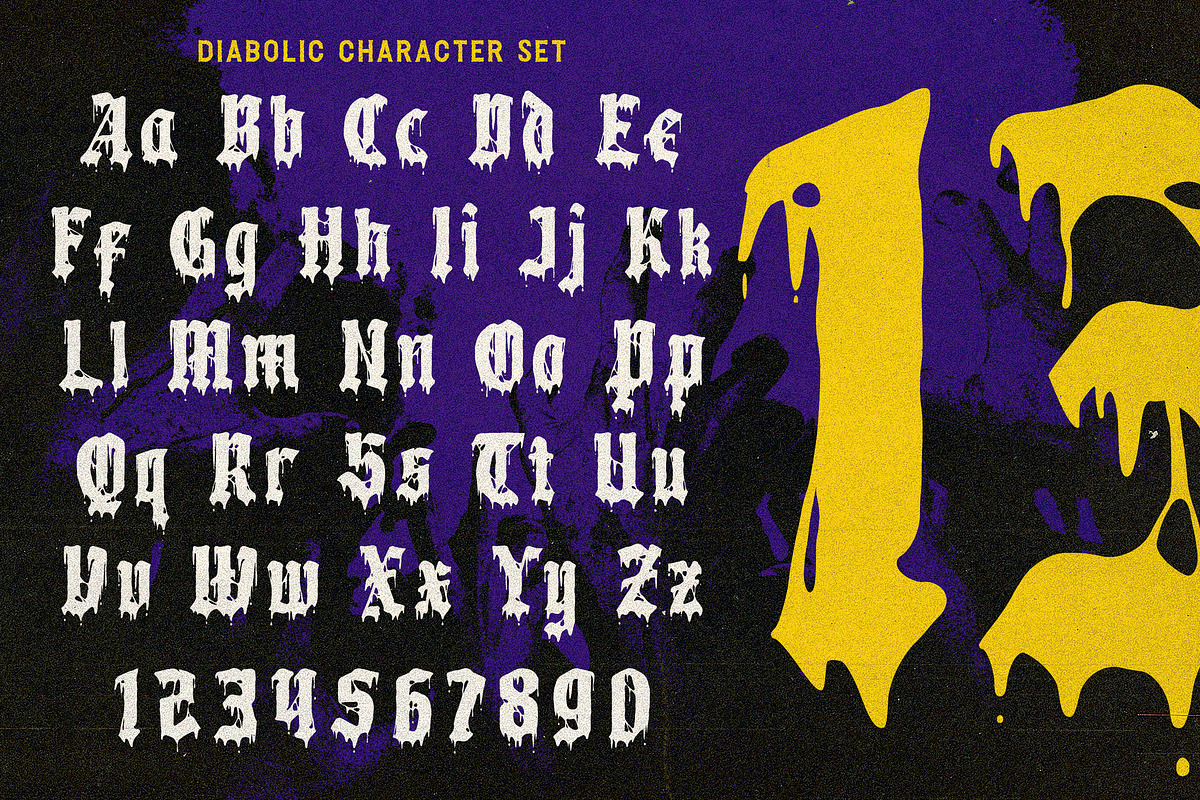 Diabolic - Blackletter Display Font, a Blackletter Font by Angin Studio (Photo 3 of 20)