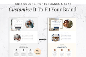Sales Page Template For Canva Linen