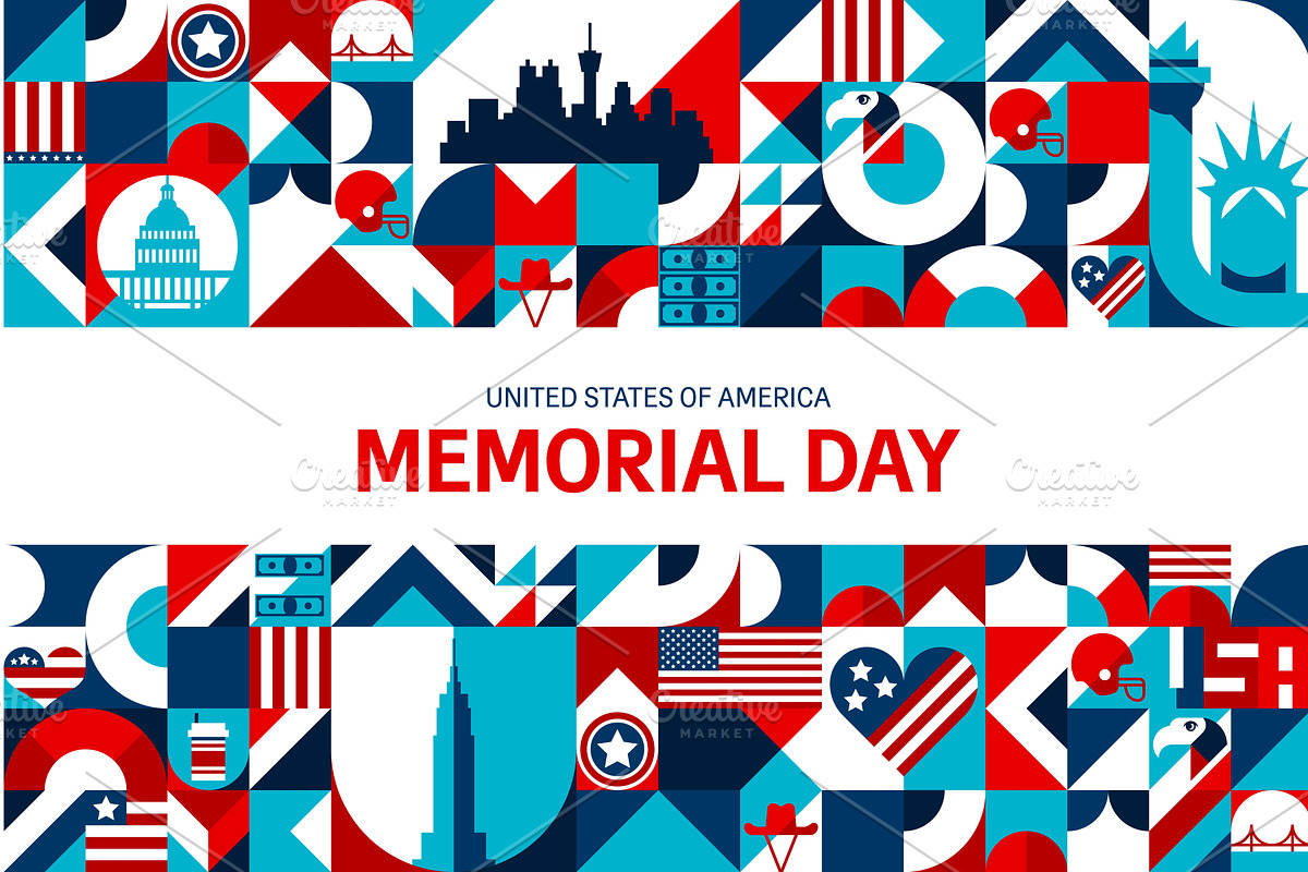 USA Memorial Day banner, an Illustration by Vector Tradition