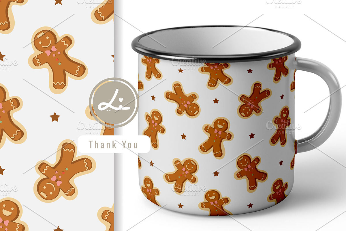 cute gingerbread cookies pattern, a Pattern Graphic by lindoet23 (Photo 2 of 3)