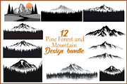 12 Pine Forest & Mountain Scenes, an Illustration by musafir_fashion (Thumbnail 1 of 13)