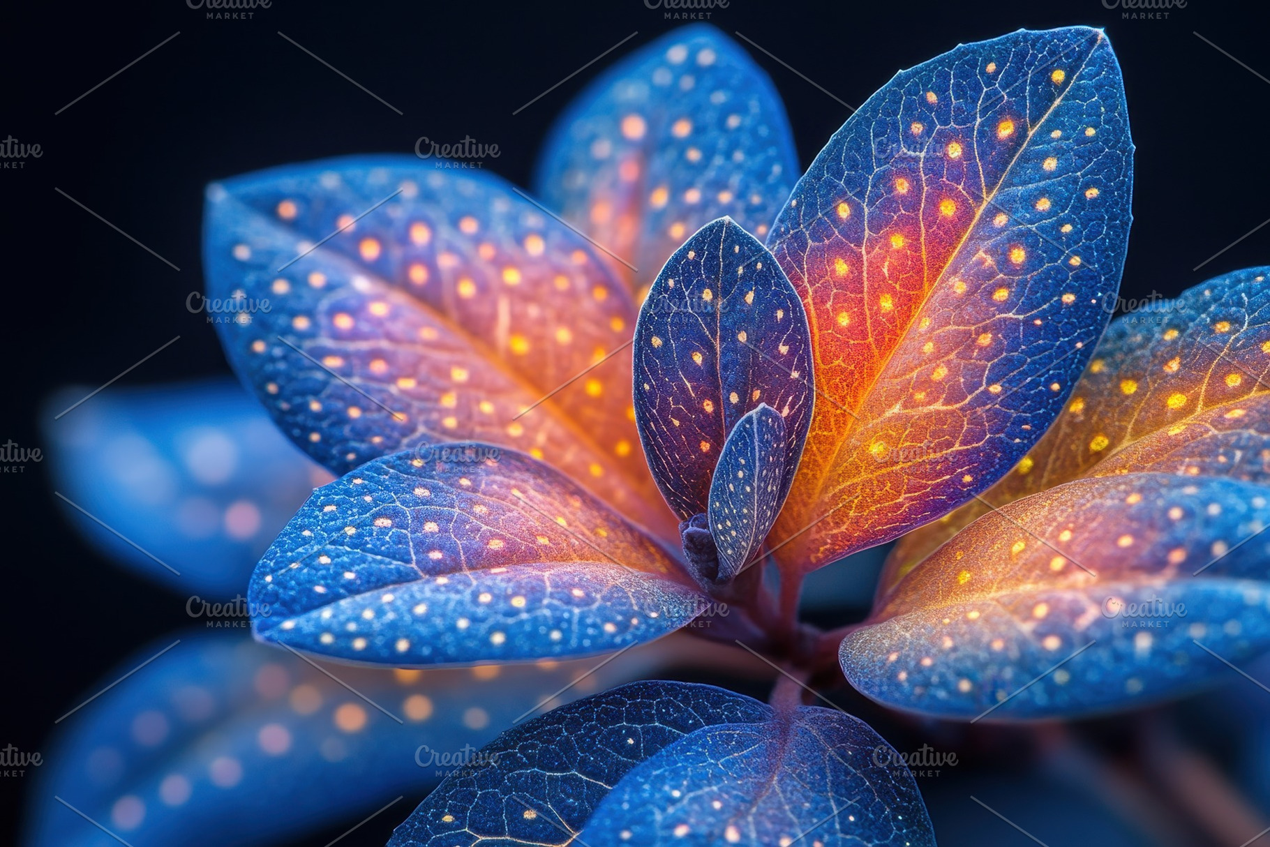 Exotic blue plant with vibrant glowi, a Photo by Tanuart