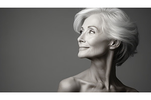 soft portrait grey background ai, an Arts & Entertainment Photo by pikepicture