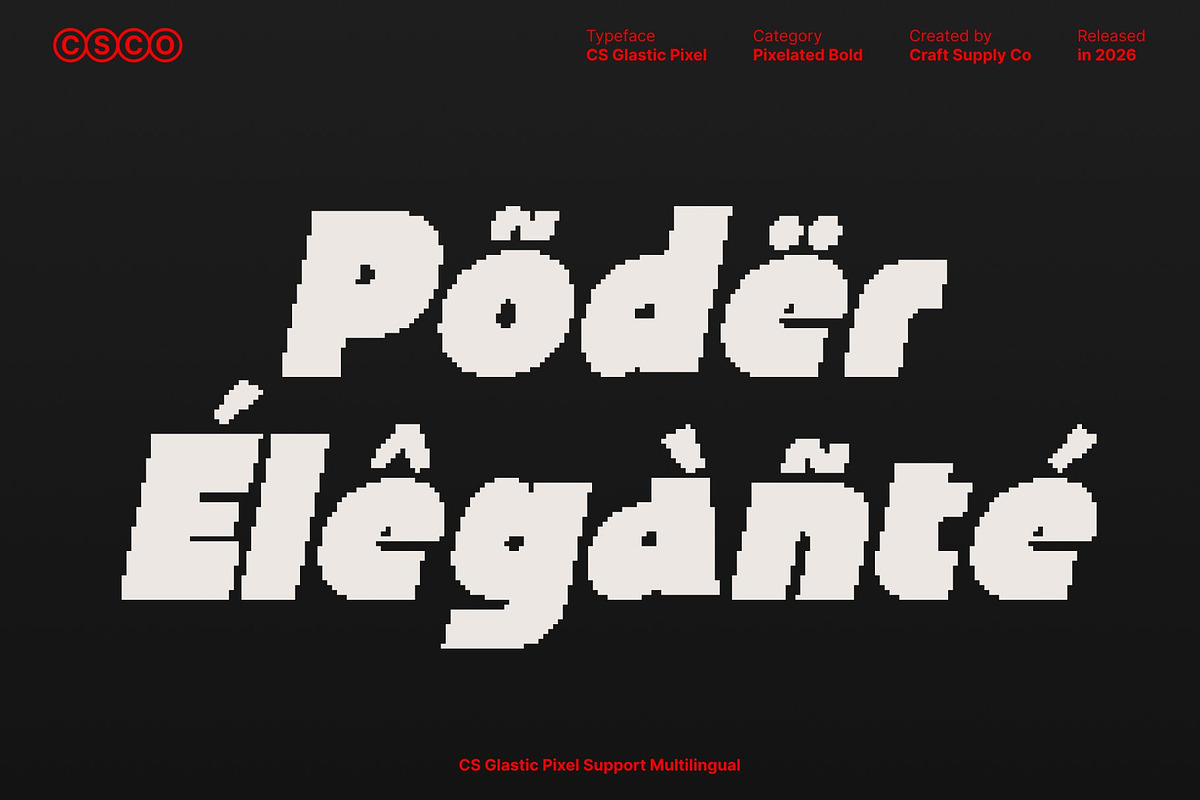 CS Glastic Pixel, a Sans Serif Font by Craft Supply Co. (Photo 6 of 8)