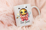 Peeking valentine bee clipart, an Illustration by RobertsArt (Thumbnail 5 of 7)