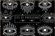 Eye of providence. Ink graphic set., a Decorative Illustration by Moonflora (Thumbnail 1 of 7)