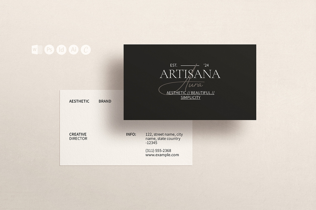 Minimal Business Card Template, a Business Card Template by ArtisanaAura (Photo 2 of 7)