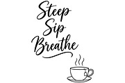 Steep Sip Breathe Tea Line Art, an Object Illustration by Ghagra (Thumbnail 2 of 7)
