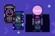 Neon Music Festival Instagram Story, a Templates & Theme by TemplateCastleStore (Thumbnail 5 of 9)