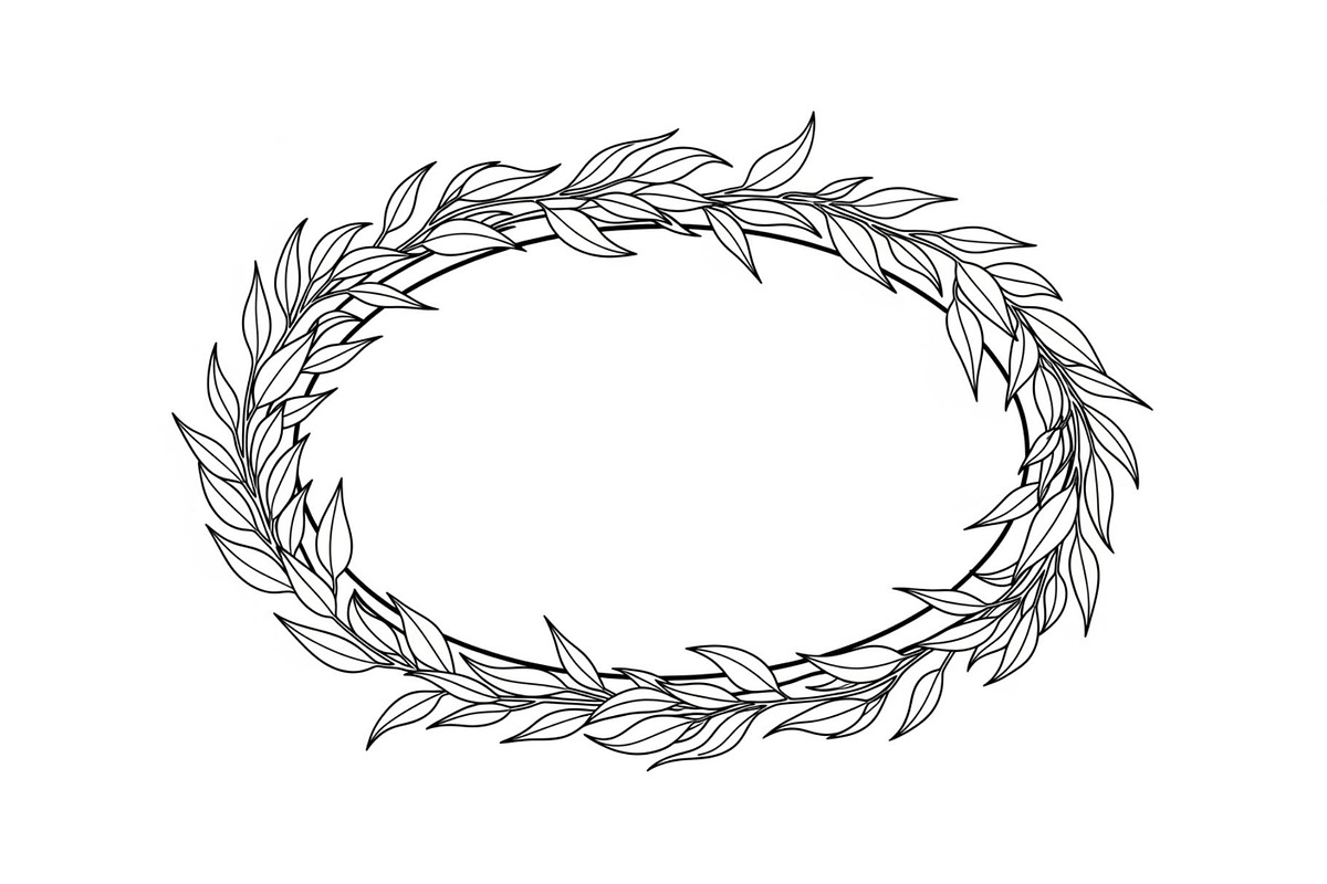 Botanical Oval Wreath Frame Bundle, an Illustration by Designer_Momina (Photo 29 of 51)