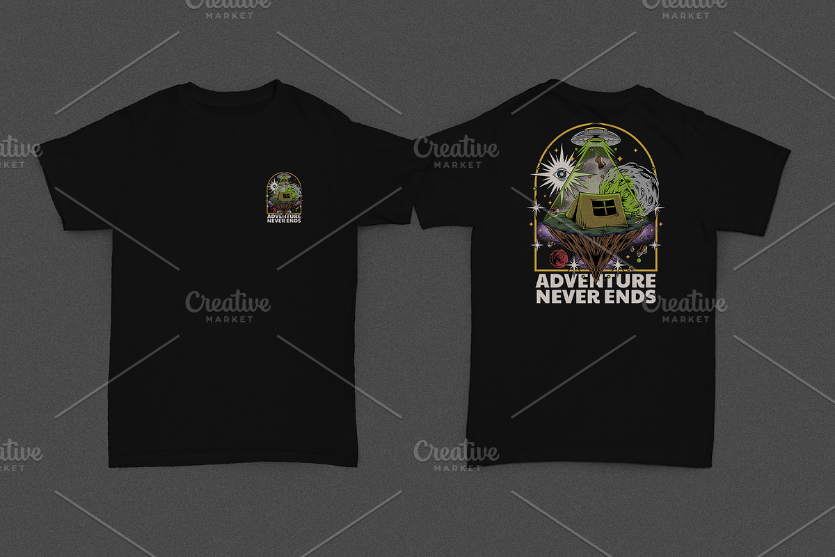 Retro Sci-Fi Camping with UFO, a Branding & Logo Template by Judsart (Photo 2 of 3)