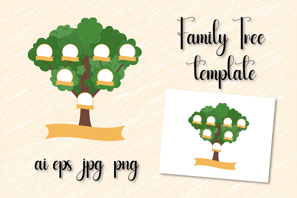 Family Genealogical Tree Template, a Stationery Template by AnnaViolet_store (Photo 2 of 3)