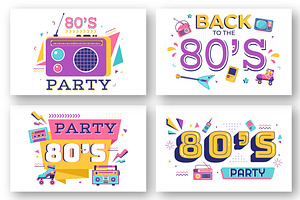 80s Disco Party Illustration