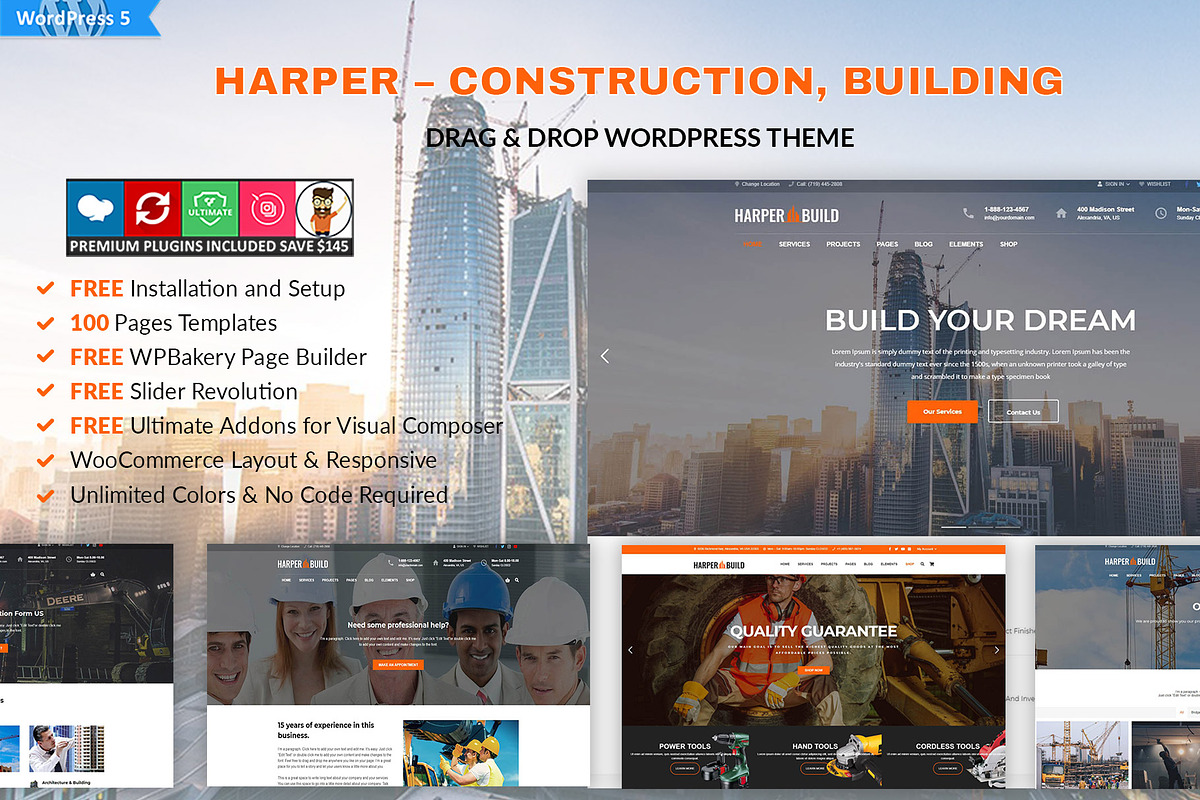 Harper – Construction & Business, a WordPress Template by Cherry Wordpress Theme (Photo 1 of 9)