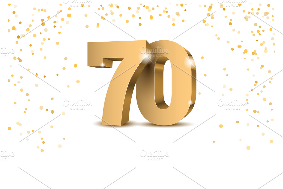 Anniversary 70. gold 3d numbers, a Decorative Illustration by Sunny (Photo 2 of 2)