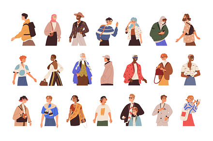 Modern stylish diverse people set, a Person Illustration by Good Studio
