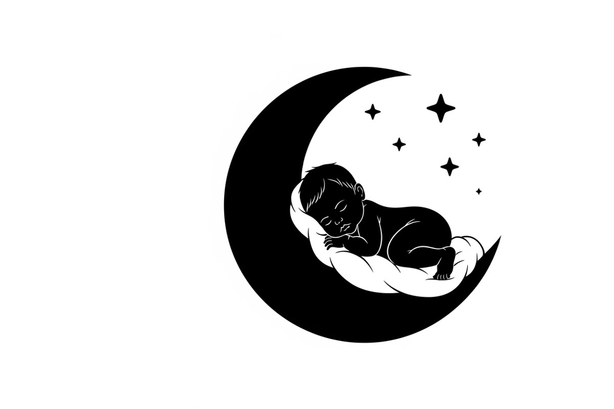 Adorable sleeping moon baby decor, an Illustration by Amazin_art (Photo 11 of 25)