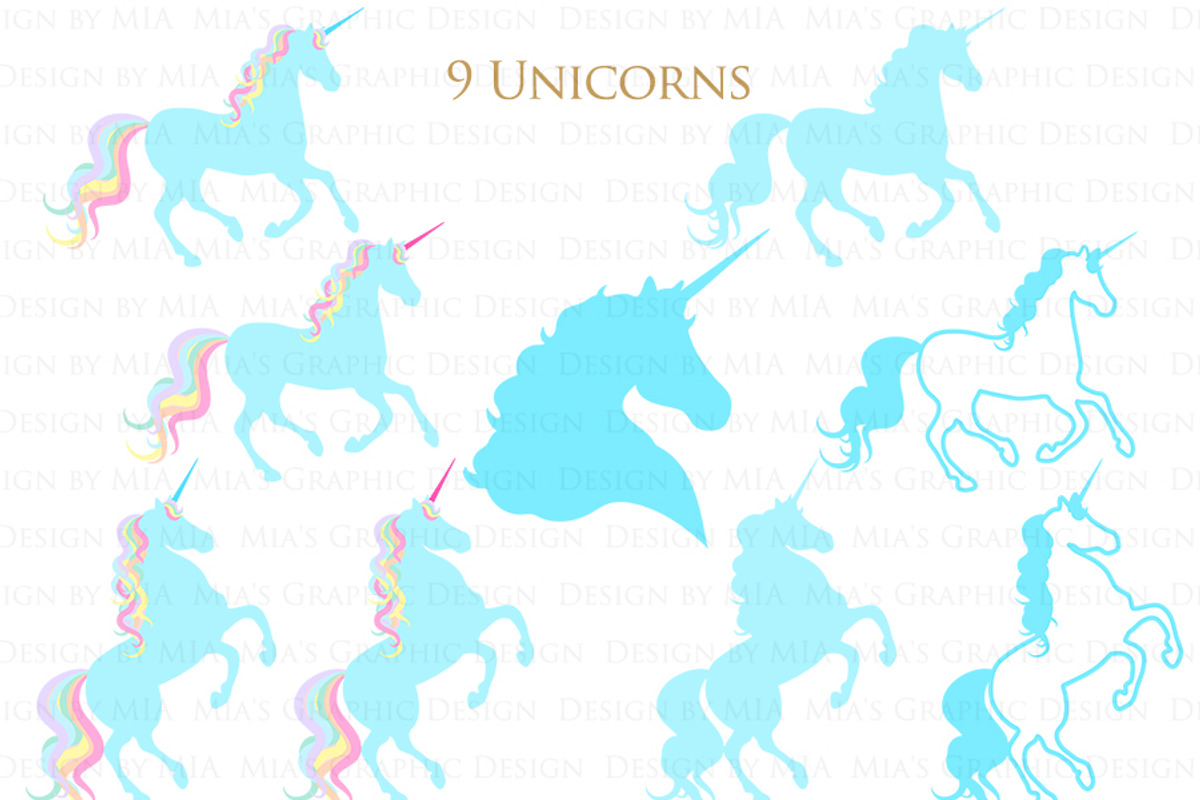 Magical Unicorns, Einhorn, Blue, an Illustration by Mia's Graphic Design (Photo 5 of 9)