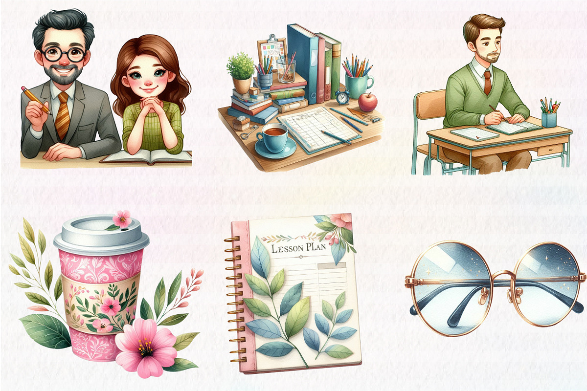 Pastel Teacher's Life Clipart, an Illustration by CreationArt (Photo 4 of 5)