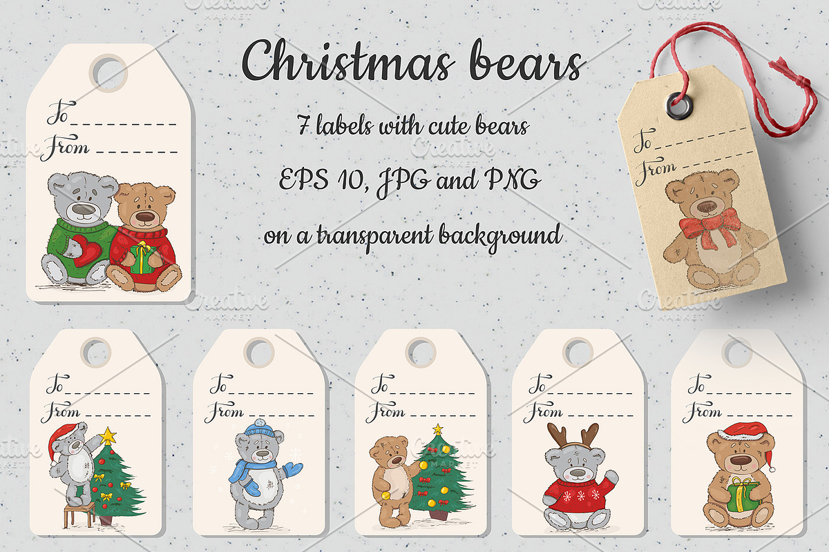 Christmas bears. Big set, an Illustration by HmarkaShop (Photo 2 of 5)