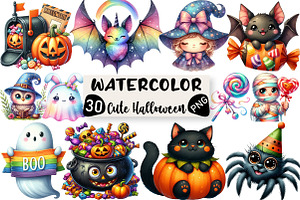 Cute Halloween Clipart, an Illustration by Black Bird Studio