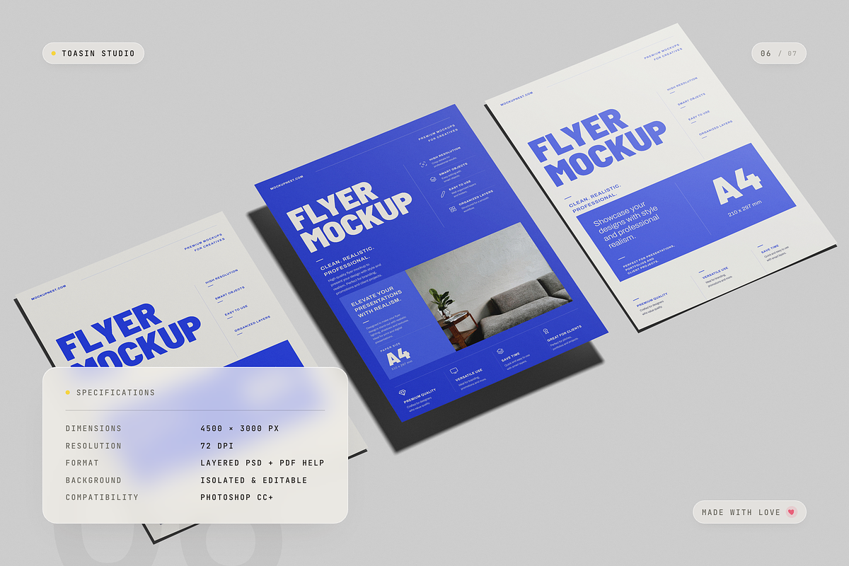 A4 Flyer Poster Mockup, an Advertising Mockup by Toasin Studio (Photo 6 of 7)