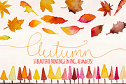 Autumn Leaves 37 Watercolor Elements, a Seasonal Illustration by Violet LeBeaux (Thumbnail 1 of 3)
